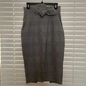 H&M plaid high waisted pencil skirt